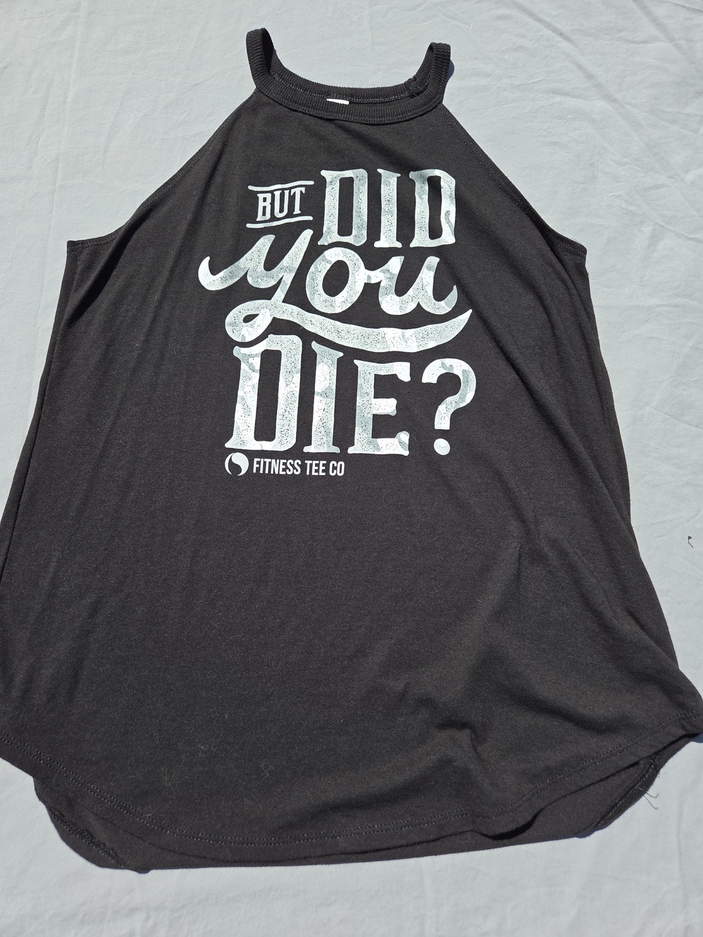 Fitness Tee Co District Black Rocker Tank with Camo 'But Did You Die?' Graphic L